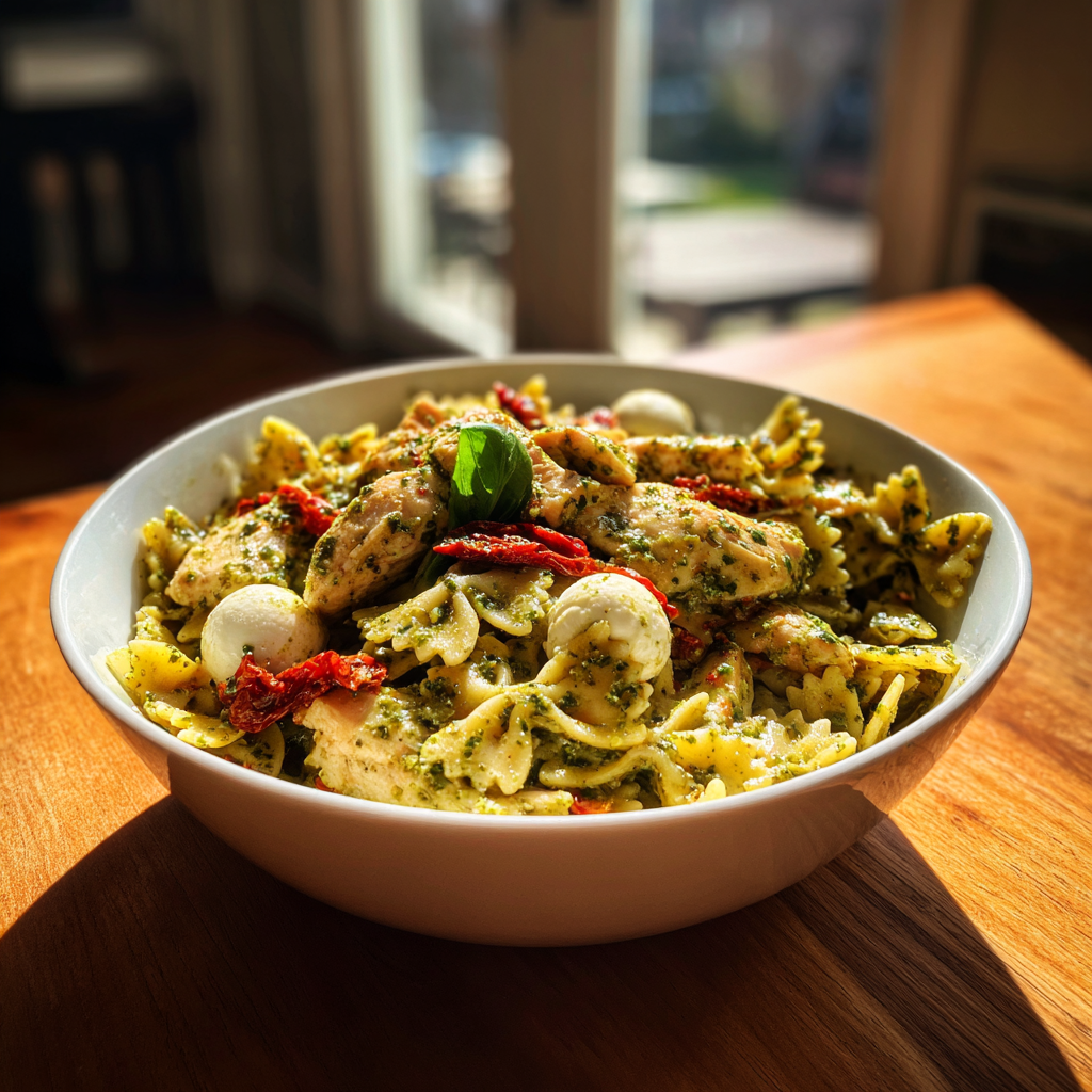 Hähnchen Pesto Nudelsalat: Köstlich in 30 Minuten
